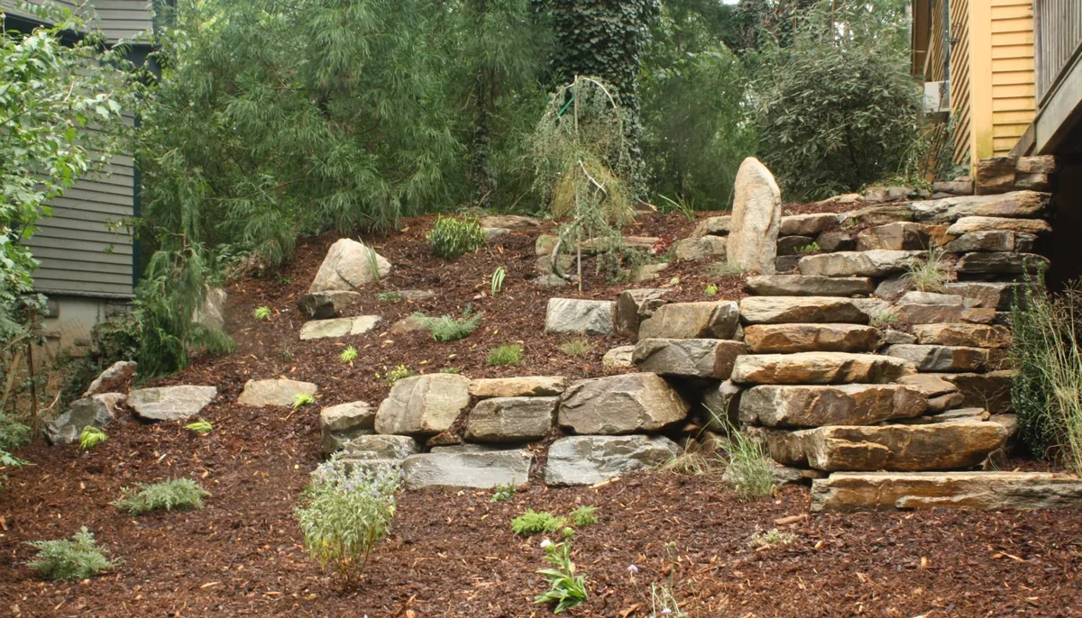 Terraced slope landscaping