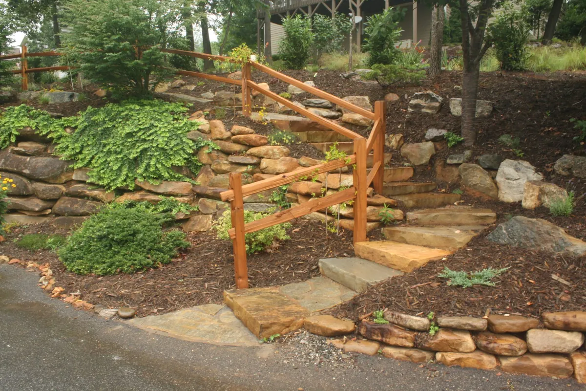 curved stone stairways
