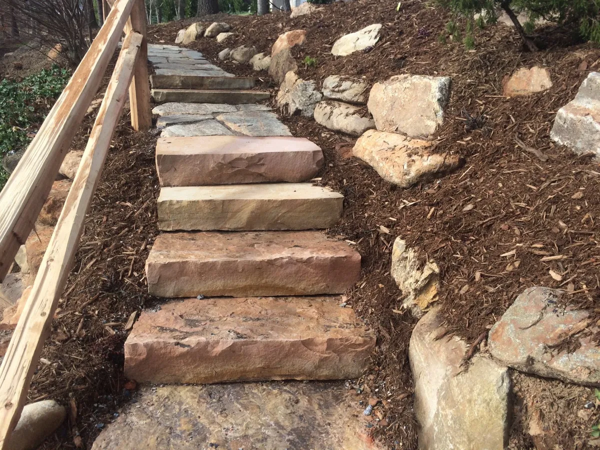 natural stone stairway landscaping