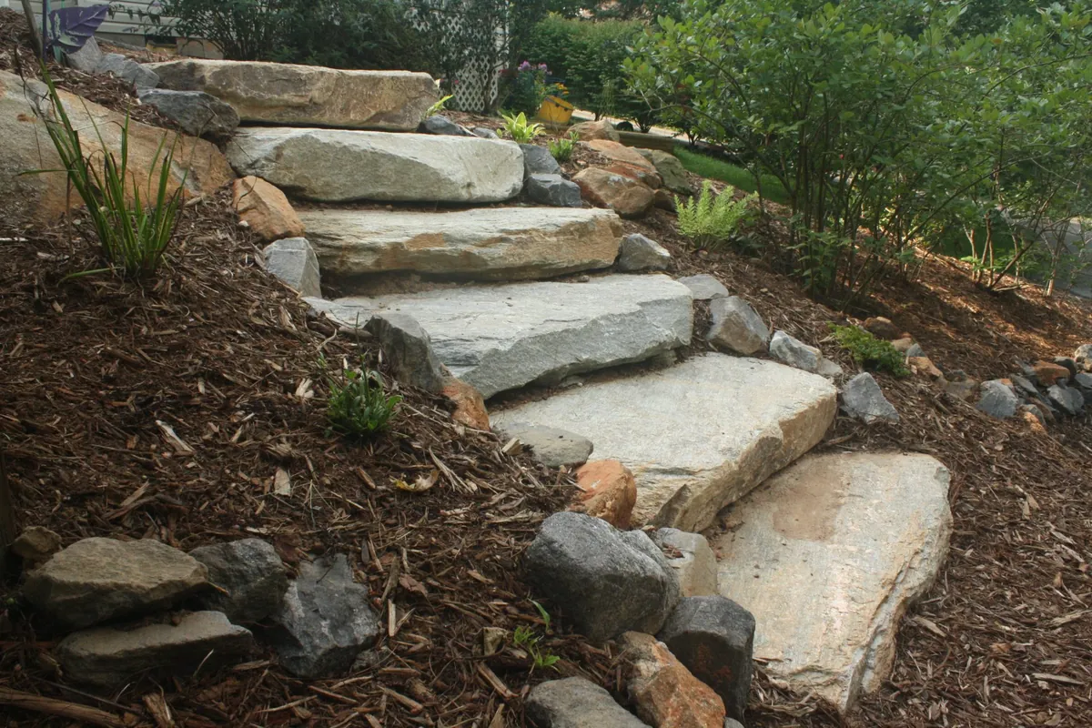 stone retaining stairs
